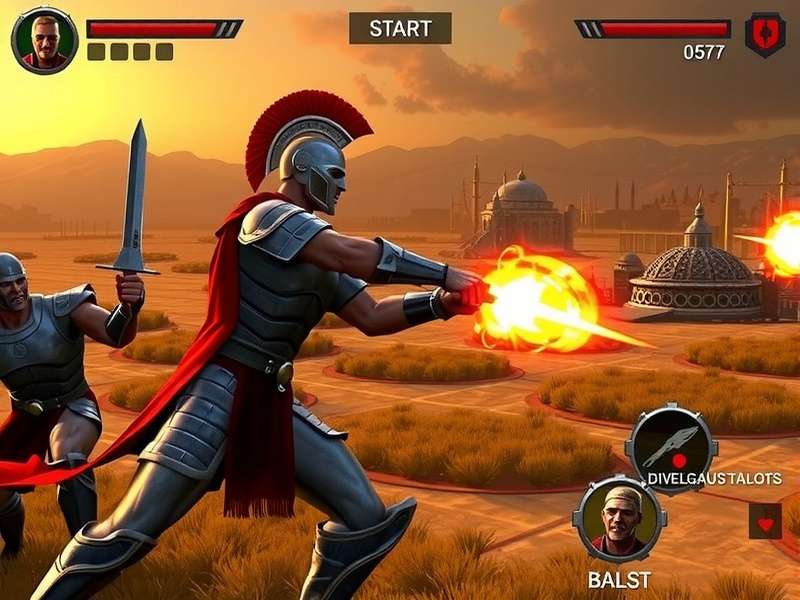 Armored Gladiator - Battle Arena Action Armored Gladiator game screenshot showing intense battle